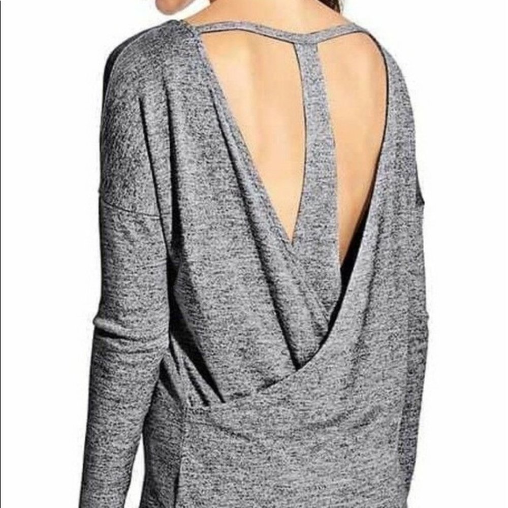 Athleta Pose Layered Top in Marled Gray Size Small - Picture 3 of 12